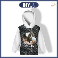 DZIECIĘCA BLUZA Z KAPTUREM (ALEX) - dragon gray - zestaw do uszycia