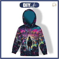 DZIECIĘCA BLUZA Z KAPTUREM (ALEX) - NEON GALAXY wz.6 - zestaw do uszycia