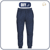 JOGGERY MĘSKIE (GREG) - MELANŻ NAVY - zestaw do uszycia