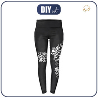 THERMO LEGGINSY DAMSKIE (GRETA) - DAMASCO KONTUR / czarny - zestaw do uszycia
