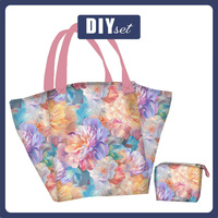 Torba XL z saszetką 2 w 1 - PASTEL FLOWERS WZ.19 - zestaw do uszycia