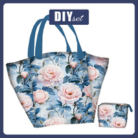 Torba XL z saszetką 2 w 1 - PASTEL FLOWERS WZ.14 - zestaw do uszycia