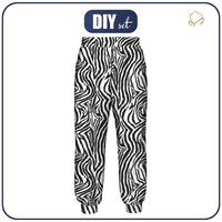 JOGGERY DAMSKIE (NOEMI) - ZEBRA / czarno-biały - zestaw do uszycia M