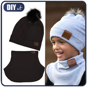 ČERNÁ - Kreativní sada pro šití čepici a  nákrčníku