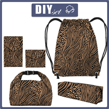 Žákovský balíček - ZVÍŘECÍ MIX / karamel - Sada šití