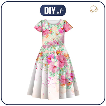 Dětské šaty "MIA" - KVĚTINY vz. 2 - šicí souprava