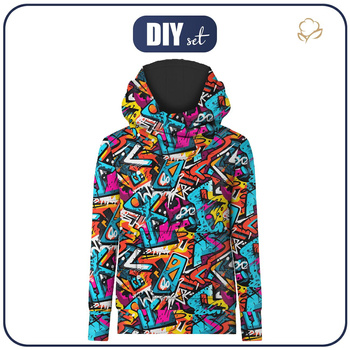 UNISEX HYDROFOBNÍ MIKINA UNISEX - BAREVNÉ GRAFFITI - Sada šití