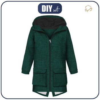PÁNSKÁ BUNDA PARKA (TOM) - LEN / Lahvově zelená - Sada šití