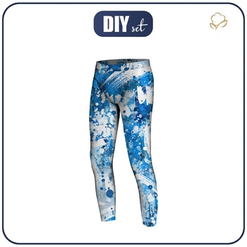 Chlapecké thermo legíny (HUGO) - BLUE SPLATTER - Sada šití 146