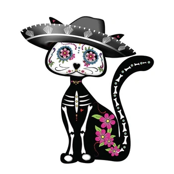 KOČKA PEPITA (DIA DE LOS MUERTOS)  - panel 75cm x 80cm