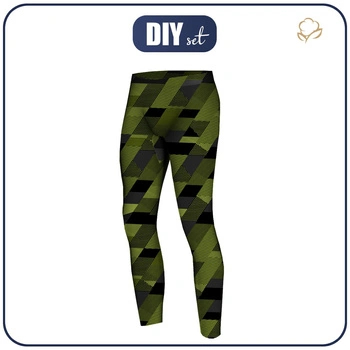 Pánské thermo legíny (JACK) - GEOMETRICKÉ MORO VZ. 2 - Sada šití XL