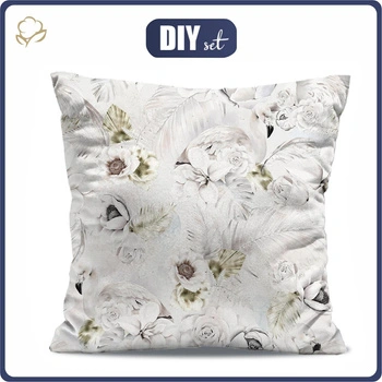 POLŠTÁŘ 45x45 - WHITE FLOWERS VZ. 1 - Sada šití