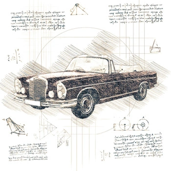 RETRO AUTO VZ. 4 - panel (75cm x 80cm)