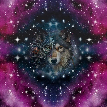 Vlk / Akvarelová galaxie Vz. 8 - panel (75cm x 80cm)
