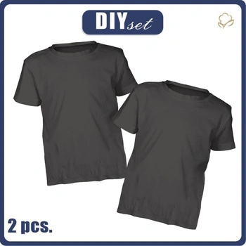 2-PACK - BASIC DĚTSKÉ TRIČKO - GRAFIT - Sada šití