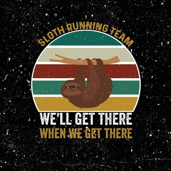 SLOTH RUNNING TEAM / černá - panel (75cm x 80cm)