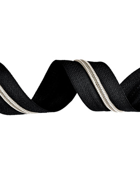 Endlos-Reißverschluss dekorativ 5mm - schwarz / silber
