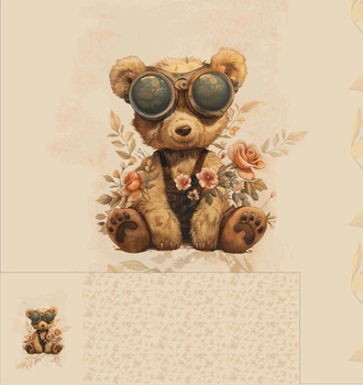 BEAR STEAMPUNK FOREST M. 2 - panoramisches Paneel 60 cm