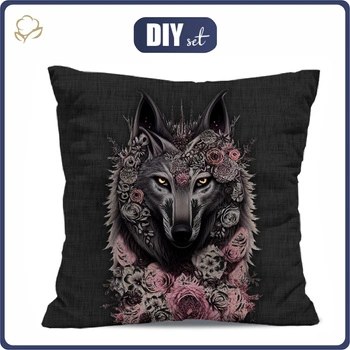 KISSEN 45x45 - FANTASY WOLF - Vorderseite + Rückseite