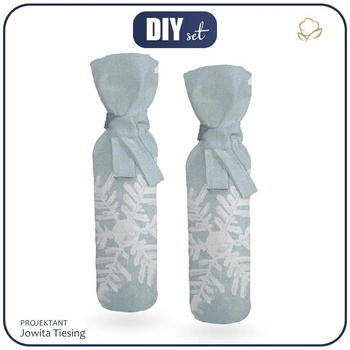 Weinflaschen-Überzug - SCHNEEFLOCKE - DIY set
