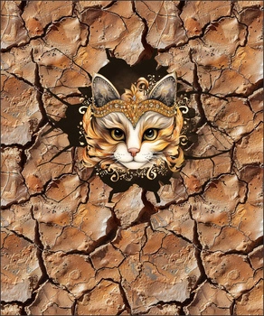 ANIMALS CRACKED wz.4 (cat) - panel (60cm x 50cm) 