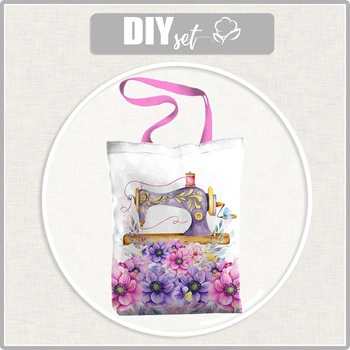 SHOPPER TASCHE - NÄHMASCHINE UND BLUMEN - Nähset
