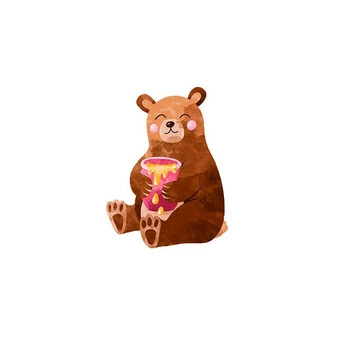 BÄR MIT HONIG (BÄRCHEN UND SCHMETTERLINGE) - Paneel