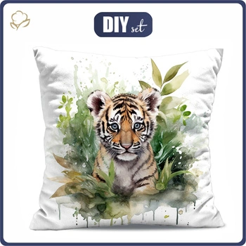 KISSEN 45x45 - WATERCOLOR TIGER - Vorderseite + Rückseite