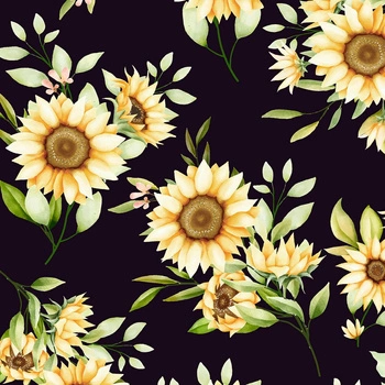 SONNENBLUMEN M. 6 / schwarz (Sunflower)
