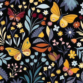 FOLK SCHMETTERLINGE / schwarz