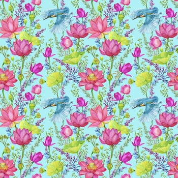 MINI EISVÖGEL UND MOHNBLUMEN (EISVÖGEL AUF DER WIESE) / aqua