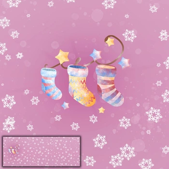 SOCKEN / SCHNEEFLOCKEN (WEIHNACHTSRENTIERE) - panoramisches Paneel 60 cm