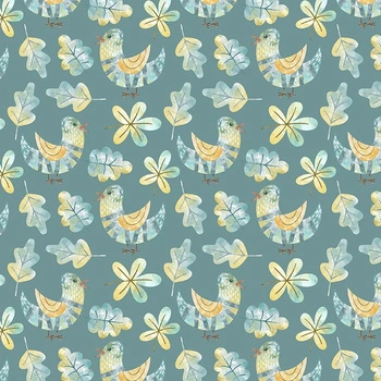 VÖGELCHEN UND BLÄTTER (WALDTIERE)