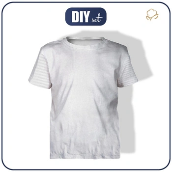 DIY-Set – Kinder-T-Shirt aus RIB JERSEY Baumwolljersey - WEISS