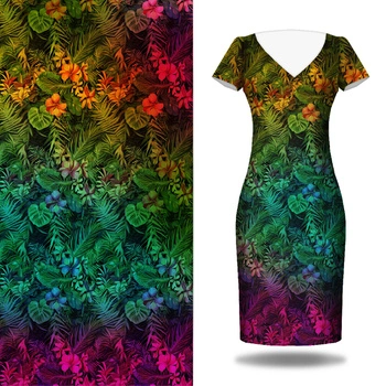 WILD JUNGLE WZ. 3/ MONSTERA - Kleid-Panel ( green )