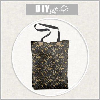 SHOPPER TASCHE - BLÄTTER Ms 11 (gold) / schwarz - Nähset