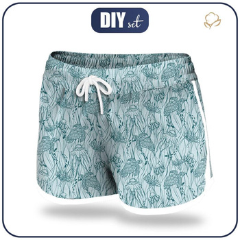 Women’s boardshorts - TURTLES AND JELLYFISH (BLUE PLANET) M