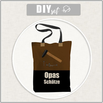 SHOPPER BAG - OPAS SCHÄTZE - Waterproof woven fabric - sewing set