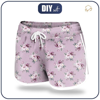 Women’s boardshorts - WATERCOLOR BOUQUET Pat. 5 - sewing set
