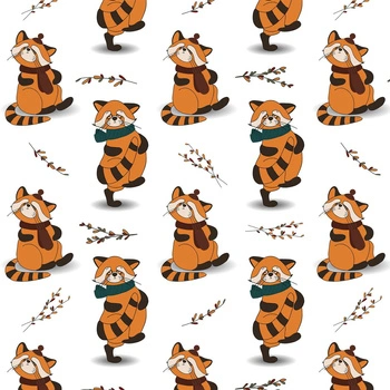 RED PANDA WITH SCARF / white (RED PANDA’S AUTUMN)