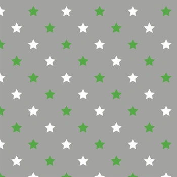 DIAGONAL GREEN STARS / grey