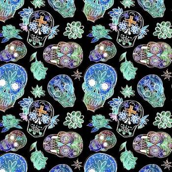 NEON SKULLS pat. 1 (DIA DE LOS MUERTOS)