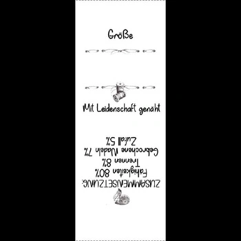 European care tag "CENTIMETER" DE - 9 pcs set / Choice of sizes