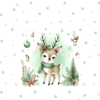 WINTER ANIMALS wz.9 -  PANEL (60cm x 50cm) light brushed knitwear