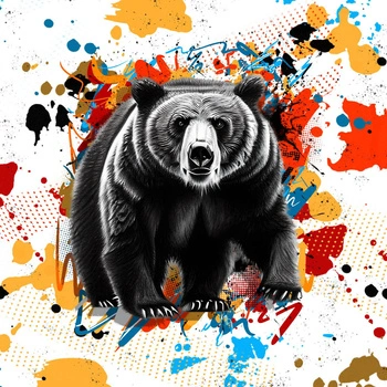 BEAR / SPECKS  - panel (60cm x 50cm)