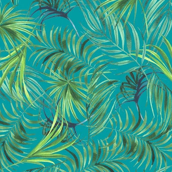 PALM LEAVES pat. 4 / sea blue