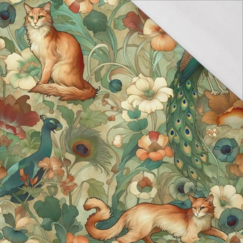 50CM ART NOUVEAU CATS & FLOWERS WZ. 2 - single jersey 120g