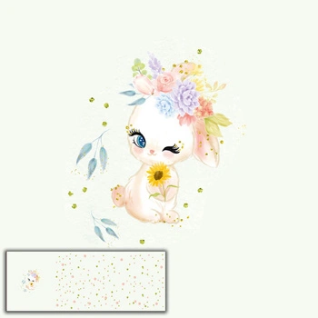 BUNNY PAT. 2 (CUTE BUNNIES) - PANORAMIC PANEL (60cm x 155cm)