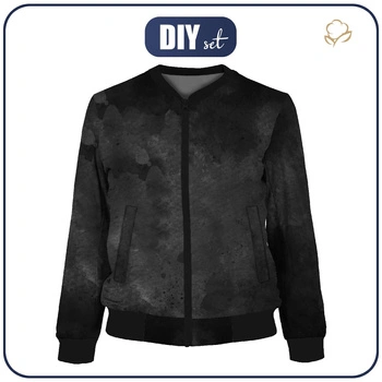 WOMEN’S BOMBER JACKET (KAMA) - BLACK SPECKS - sewing set L