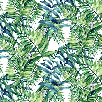 MINI LEAVES AND INSECTS PAT. 6 (TROPICAL NATURE) / white